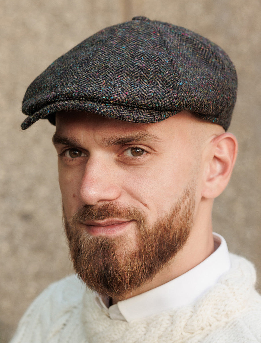 Trinity Tweed Flat Cap - Charcoal Mustard by Mucros Weavers — The Cap ...